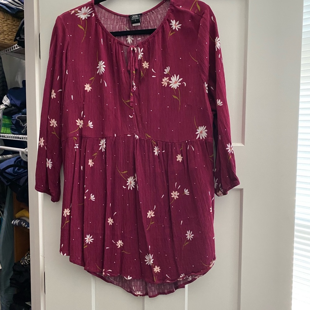 Torrid size 2 babydoll tunic pink floral